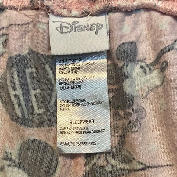 Disney Pink Pajama Bottoms Mickey Minnie hello Yoo Hoo soft material - Picture 6 of 6